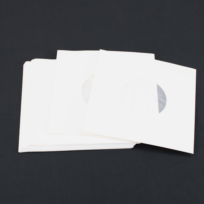 7" Paper & Poly-Lined Record Inner Sleeves - White