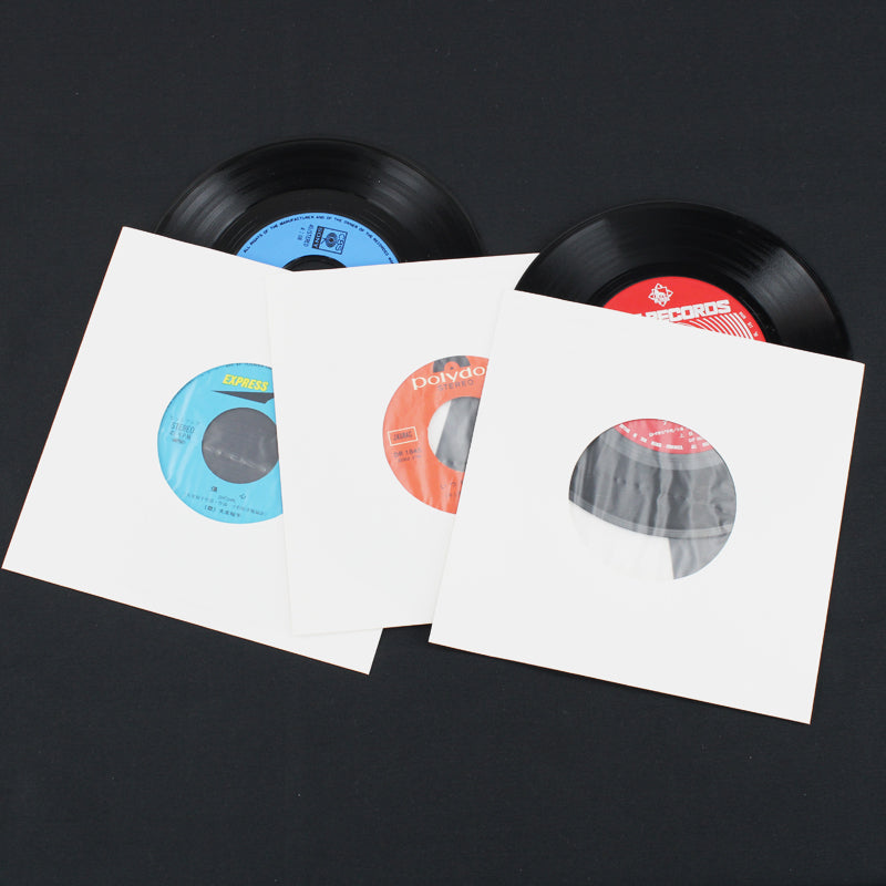 7" Paper & Poly-Lined Record Inner Sleeves - White